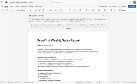Automatically summarize Word documents with Copilot.